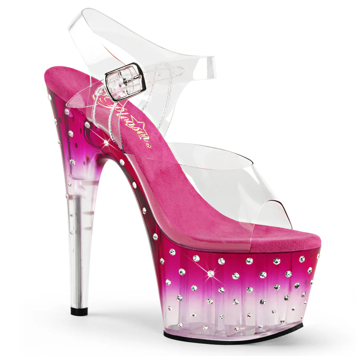 Pink 7 Inch Fetish Pole High Heels -  Pleaser STARDUST-708T - Image 6