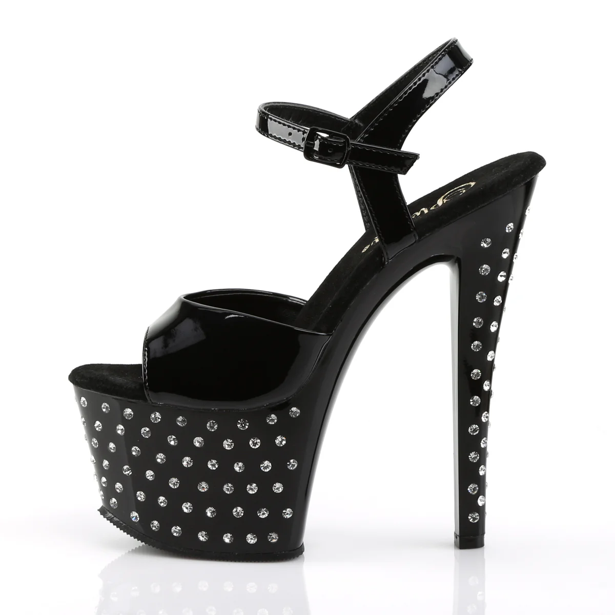 Black 7 Inch Pole Dancer High Heels -  Pleaser STARDUST-709 - Image 3