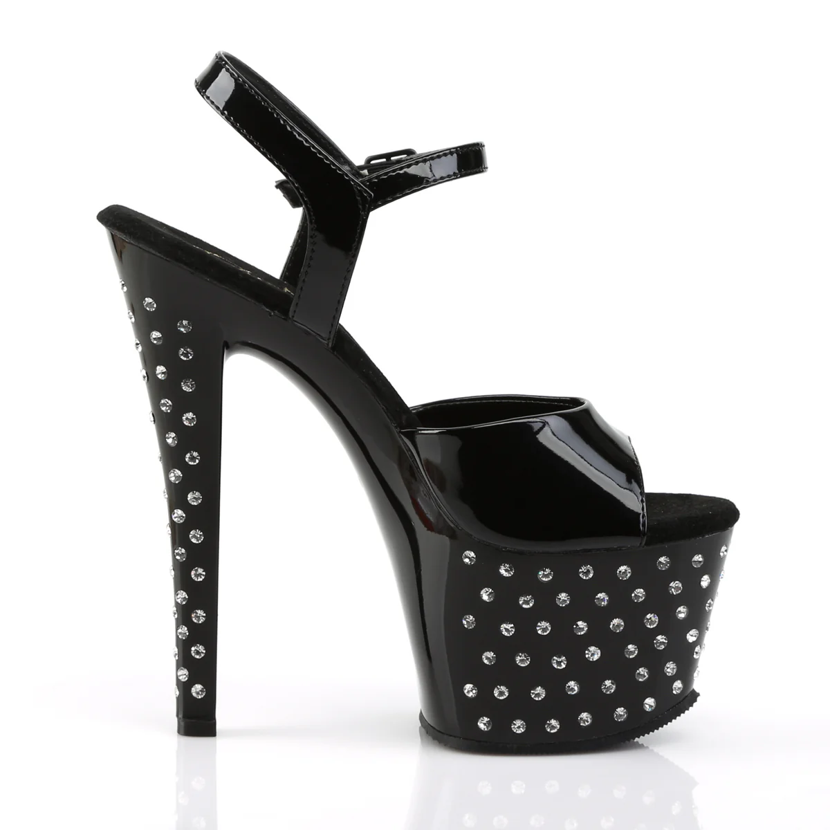 Black 7 Inch Pole Dancer High Heels -  Pleaser STARDUST-709 - Image 5