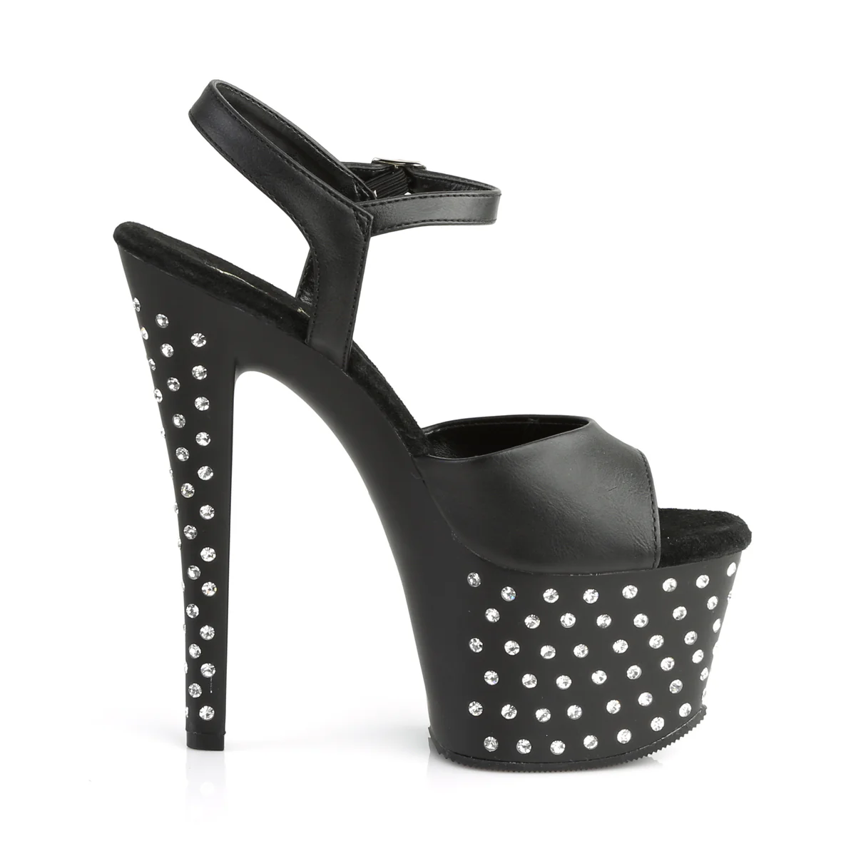 Black 7 Inch Fetish Pole High Heels - Pleaser STARDUST-709 - Image 5