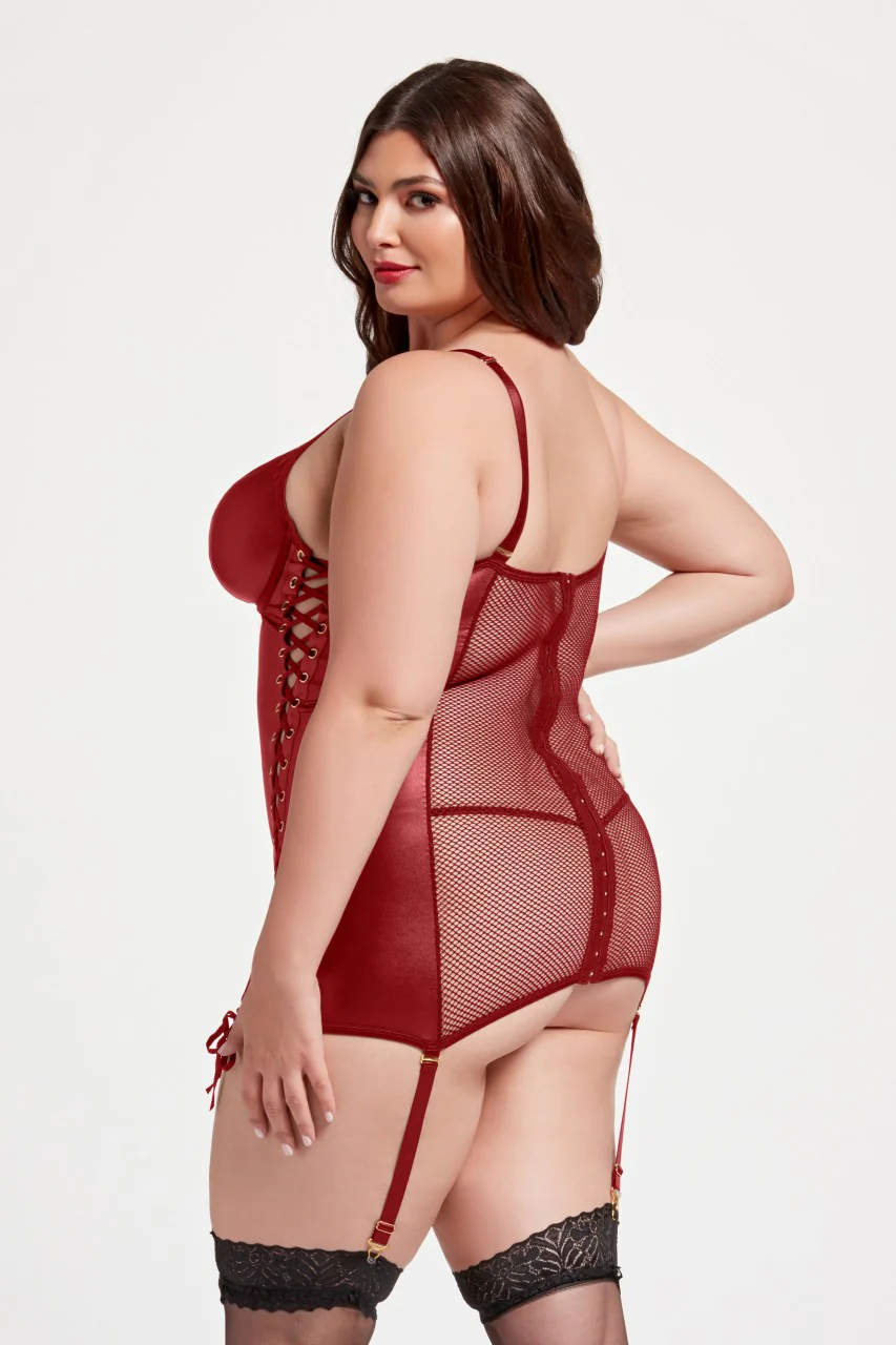 STM11492X Fetish Mini Dress with Lace up Details - Image 2