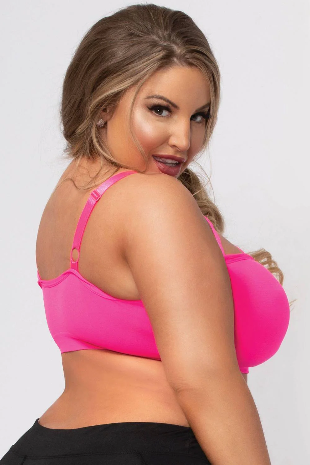 STM30134X Seven Til Midnight Seamless sports bra with bondage details Hot Pink - Image 2
