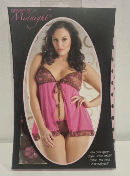 STM9008 Hot Pink Babydoll Lingerie Set - Image 3
