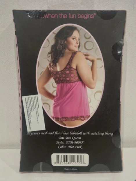 STM9008 Hot Pink Babydoll Lingerie Set - Image 4