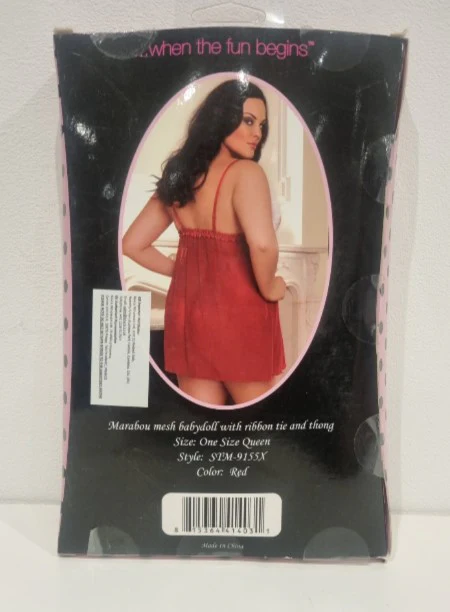 STM9155X Red Sexy Christmas Babydoll Lingerie Set - Image 2