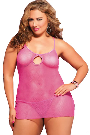 STM9670XP Seven Til Midnight Extremely Shocking Fishnet chemise Pink