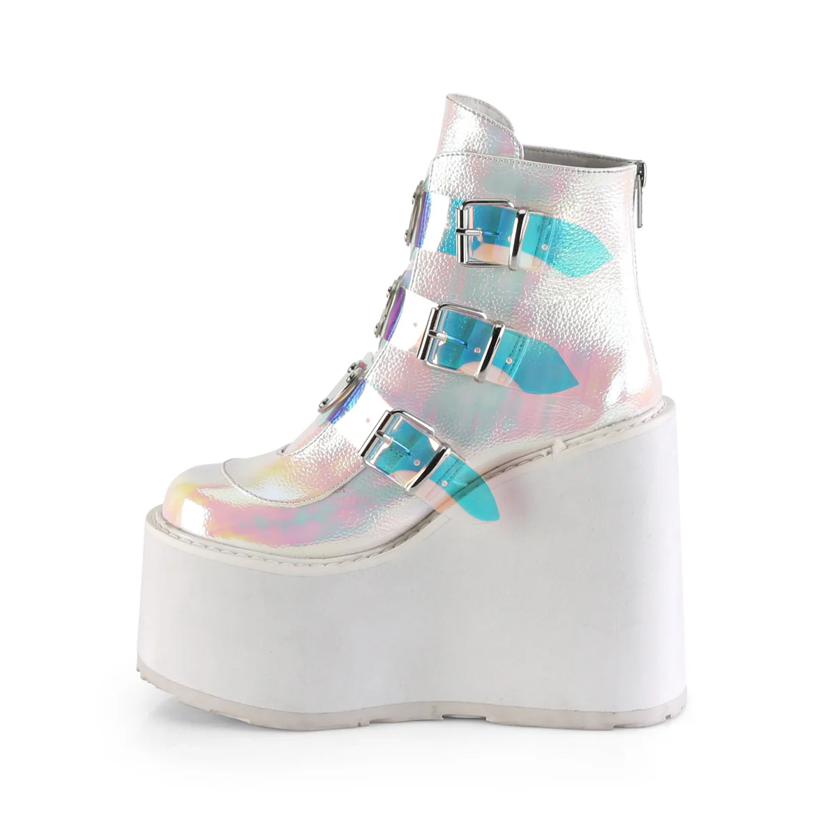 White Alternative Women's Ankle Boots - Demonia Cult SWING-105 - Image 14