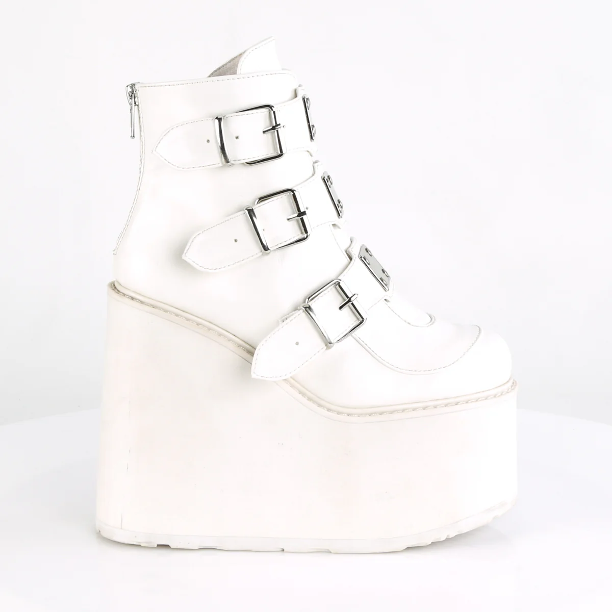 White Alternative Women's Ankle Boots - Demonia Cult SWING-105 - Image 20