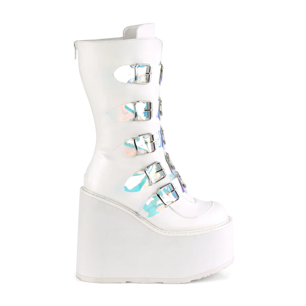 White  Alternative Knee High Boots -  Demonia Cult SWING-230 - Image 10