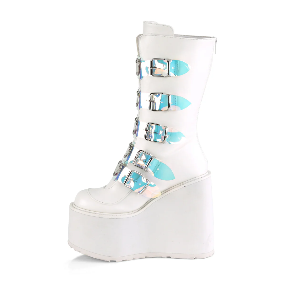 White  Alternative Knee High Boots -  Demonia Cult SWING-230 - Image 8