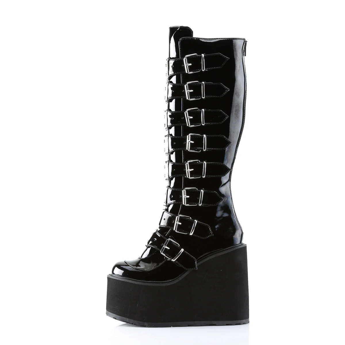 White  Alternative Knee High Boots -  Demonia Cult SWING-815 - Image 10