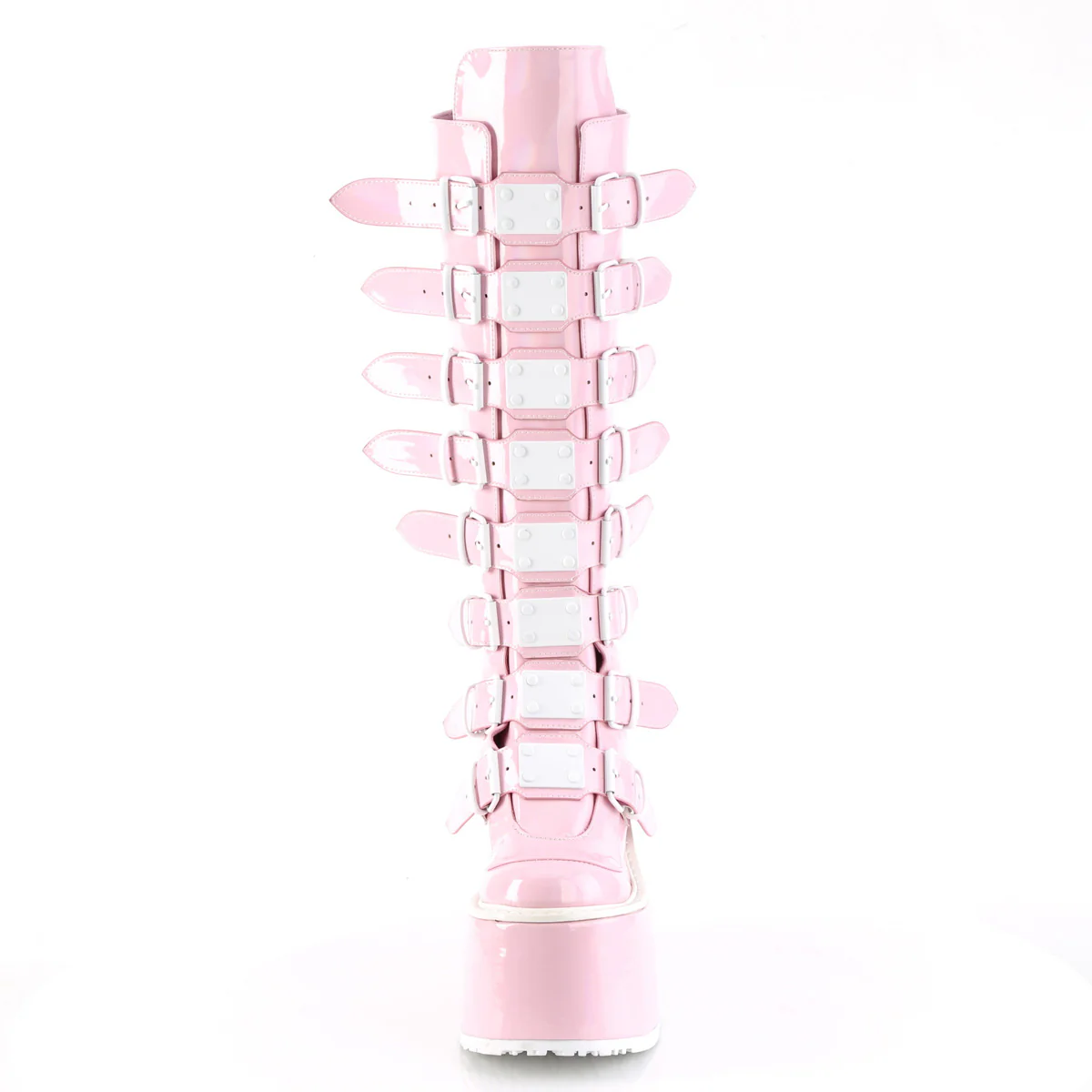 White  Alternative Knee High Boots -  Demonia Cult SWING-815 - Image 21