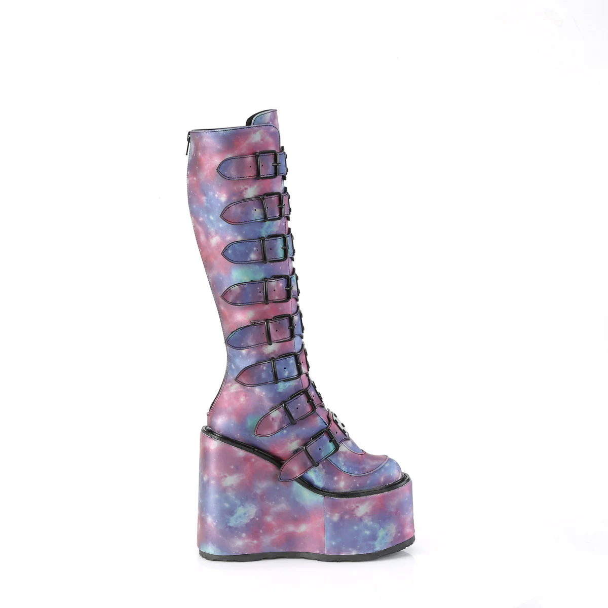 White  Alternative Knee High Boots -  Demonia Cult SWING-815 - Image 36
