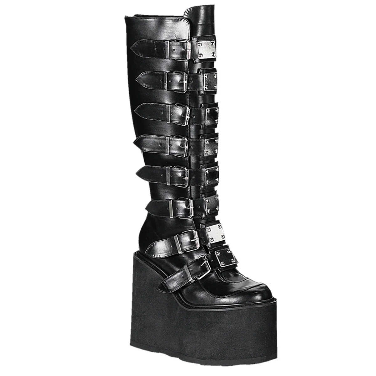 White  Alternative Knee High Boots -  Demonia Cult SWING-815 - Image 4