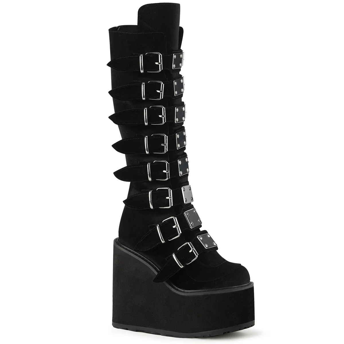 White  Alternative Knee High Boots -  Demonia Cult SWING-815 - Image 5
