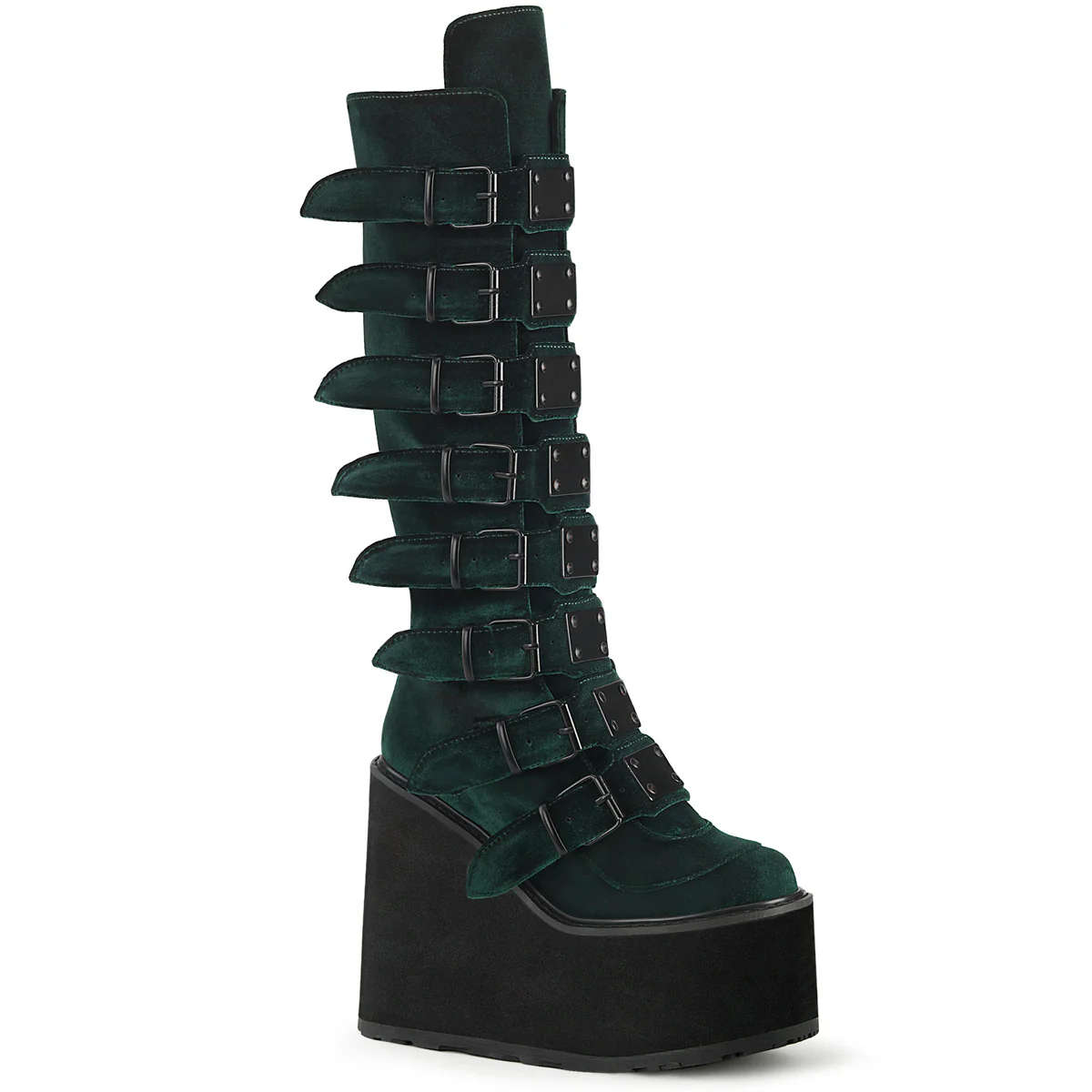 White  Alternative Knee High Boots -  Demonia Cult SWING-815 - Image 6