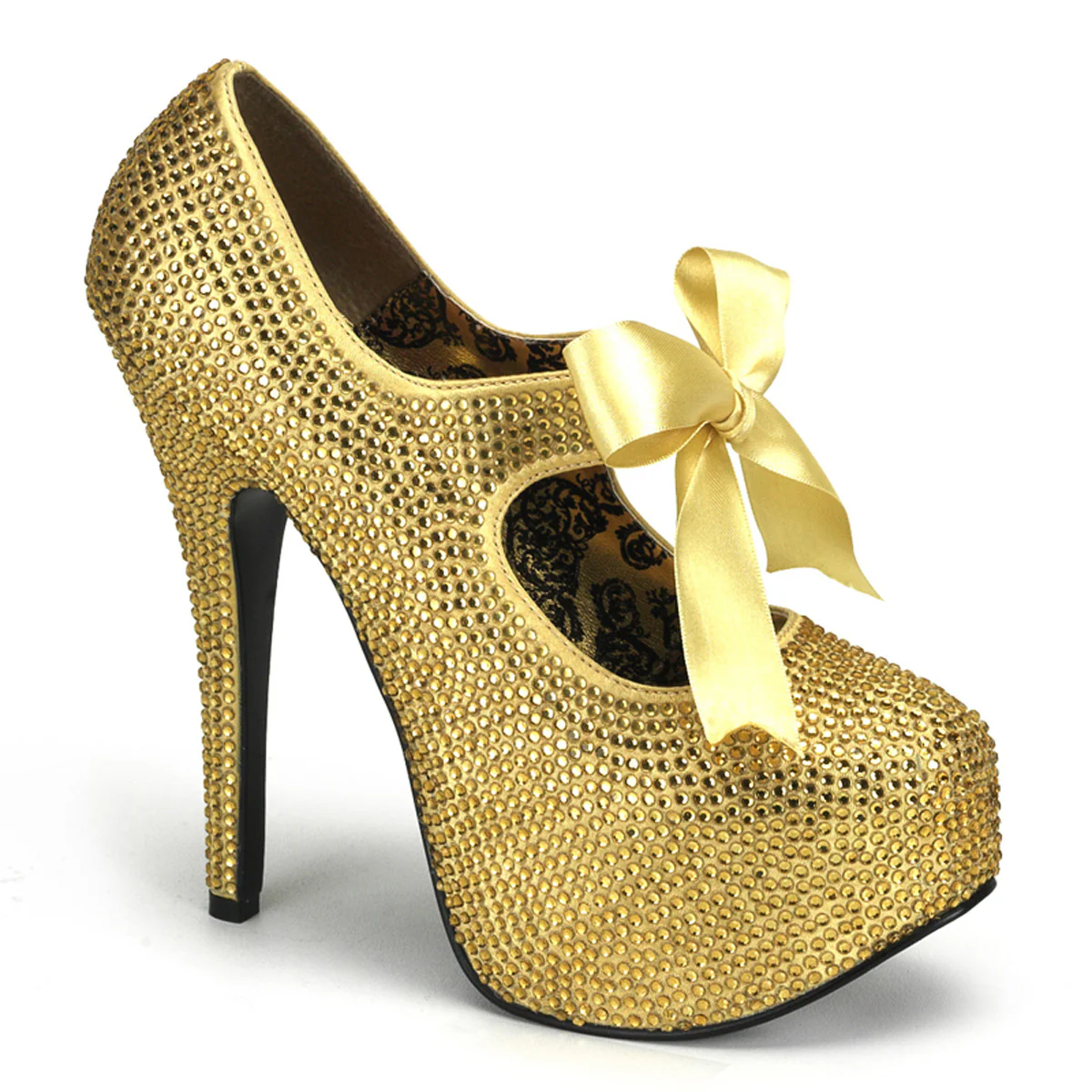 Gold 5.8 Inch Hidden Platform Shoes - Bordello TEEZE-04R - Image 2