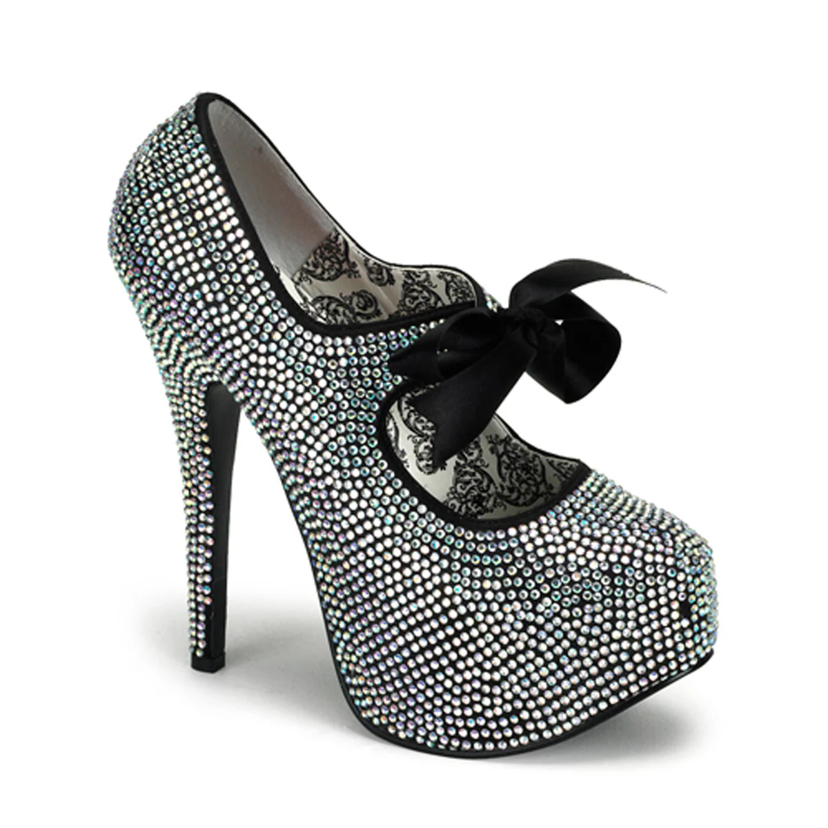 Iridescent Rhinestones 5.8 Inch Hidden Platform Shoes - Bordello TEEZE-04R - Image 2