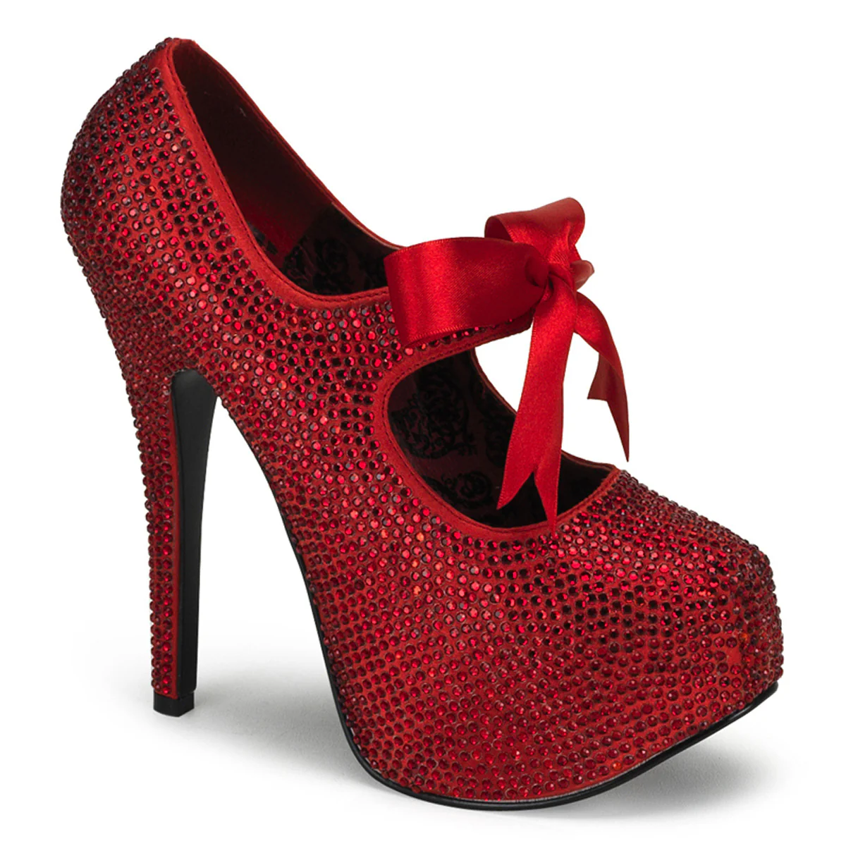 Red 5.8 Inch Hidden Platform Shoes - Bordello TEEZE-04R - Image 2