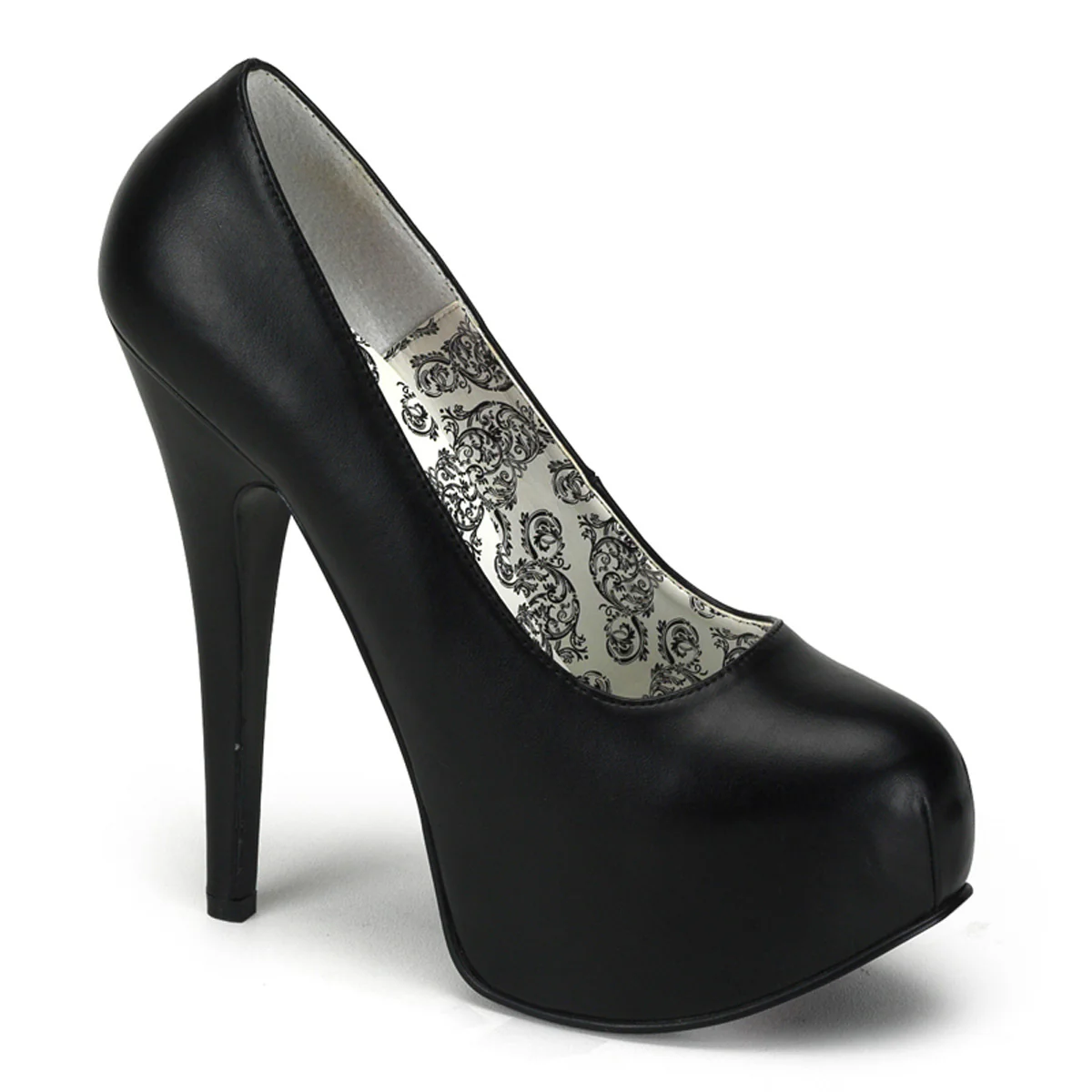 Black 5.8 Inch Hidden Platform Shoes - Bordello TEEZE-06