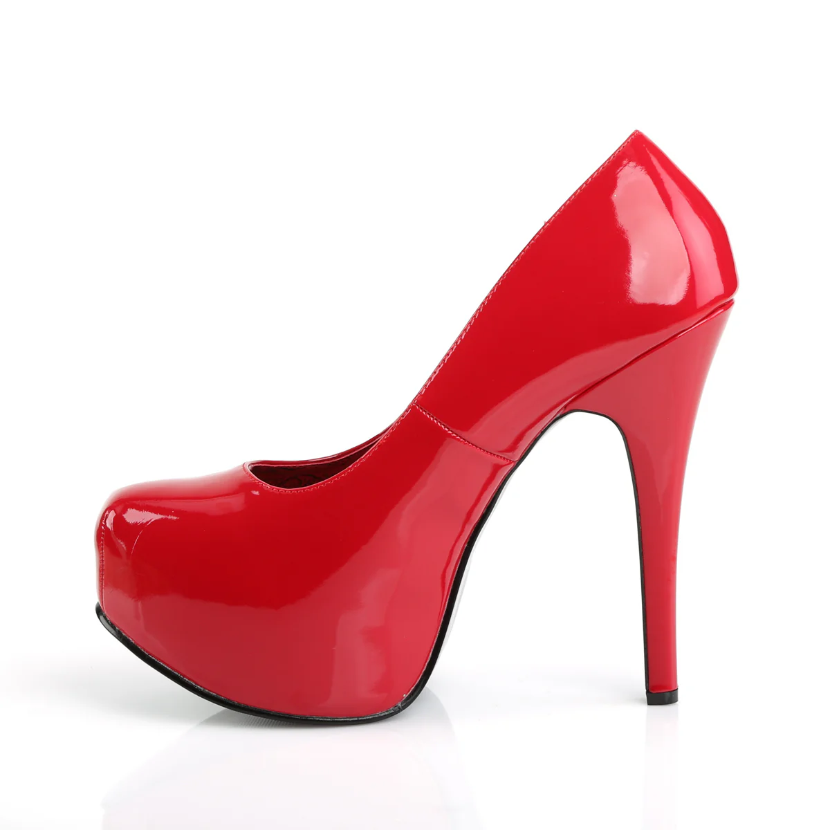 TEEZE-06W Pleaser Large Size Ladies Shoes 6 Inch Heel Red Platform Shoes - Image 3