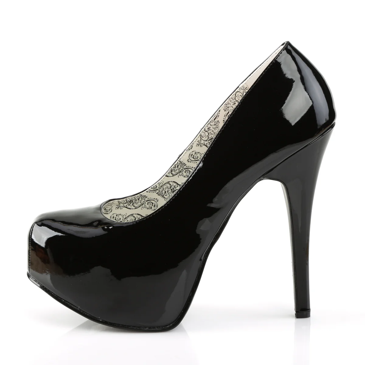 TEEZE-06W Large Size Ladies Shoes 6 Inch Heel Black Patent Platform Shoes - Image 3