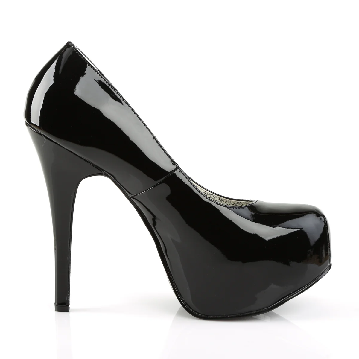 TEEZE-06W Large Size Ladies Shoes 6 Inch Heel Black Patent Platform Shoes - Image 5