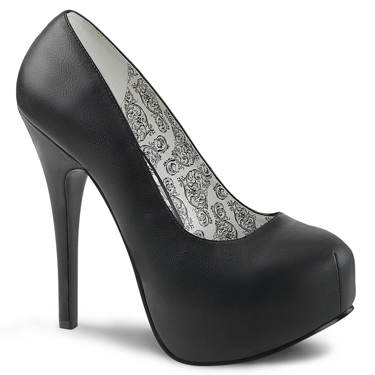 TEEZE-06W Pleaser Large Size Ladies Shoes 6 Inch Heel Black Platform Shoe - Image 5