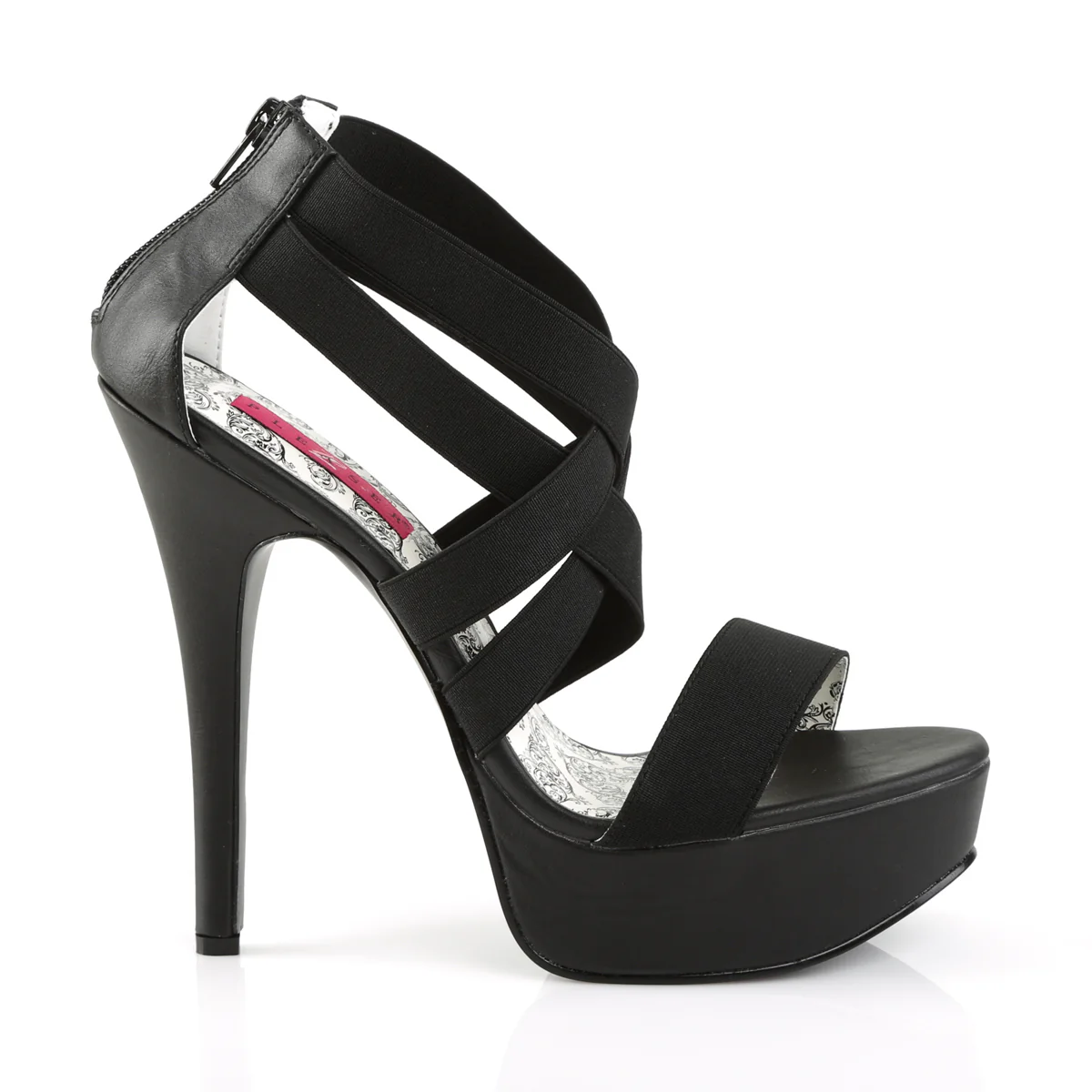 TEEZE-47W Pleaser Large Size Ladies Shoes 6 Inch Heel Black Platform Shoe