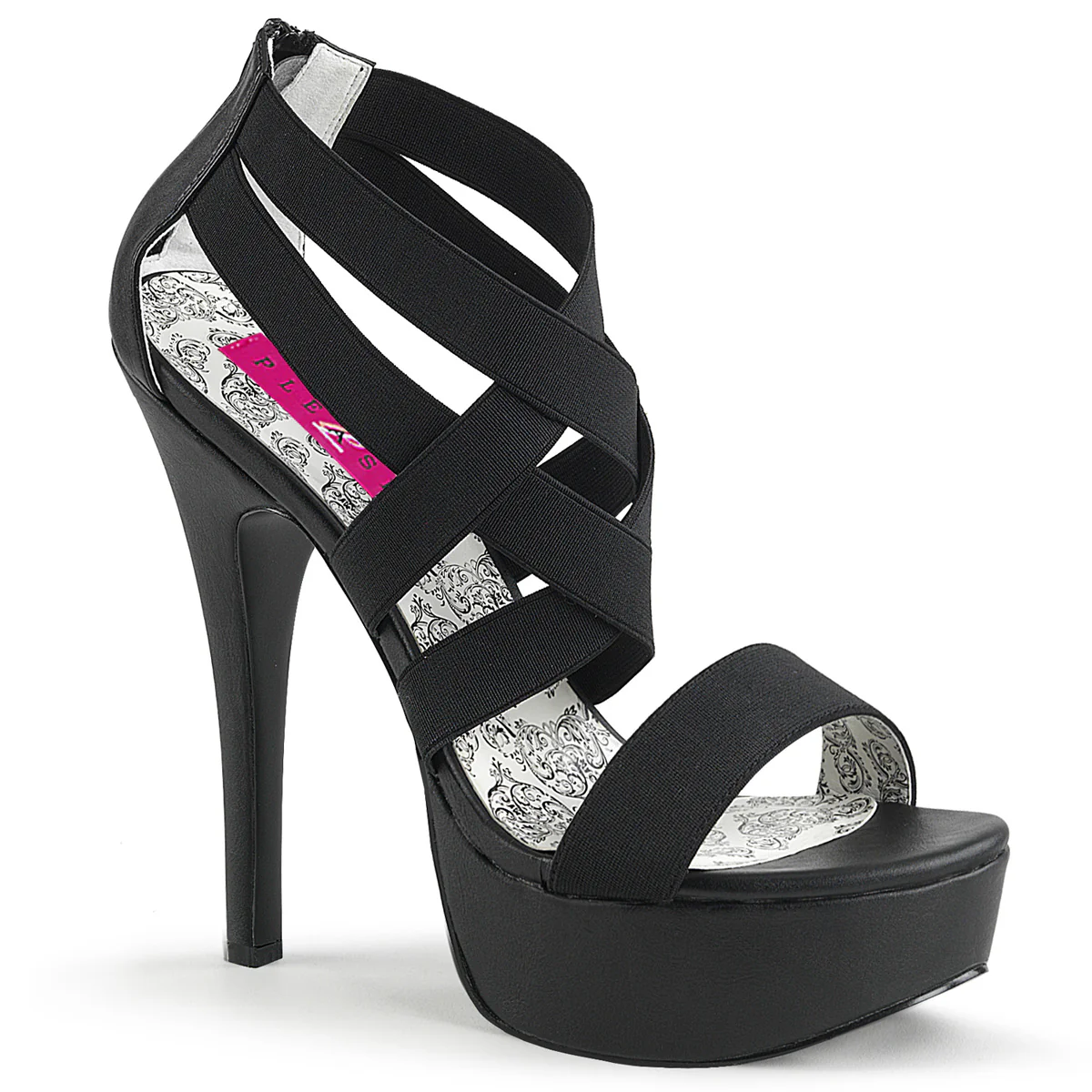 TEEZE-47W Pleaser Large Size Ladies Shoes 6 Inch Heel Black Platform Shoe - Image 5