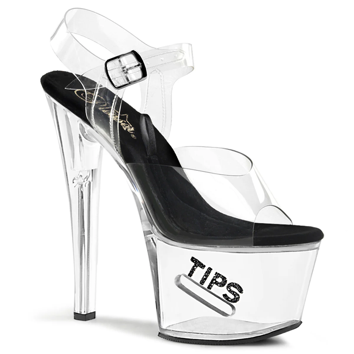 Clear 7 Inch Fetish Pole High Heels -  Pleaser TIPJAR-708-5 - Image 6