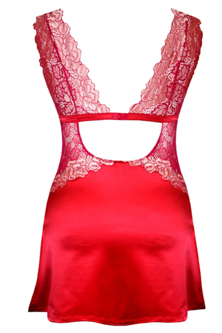 TL9401 Tia Lyn Core Built-Up Chemise Crimson Lingerie - Image 5