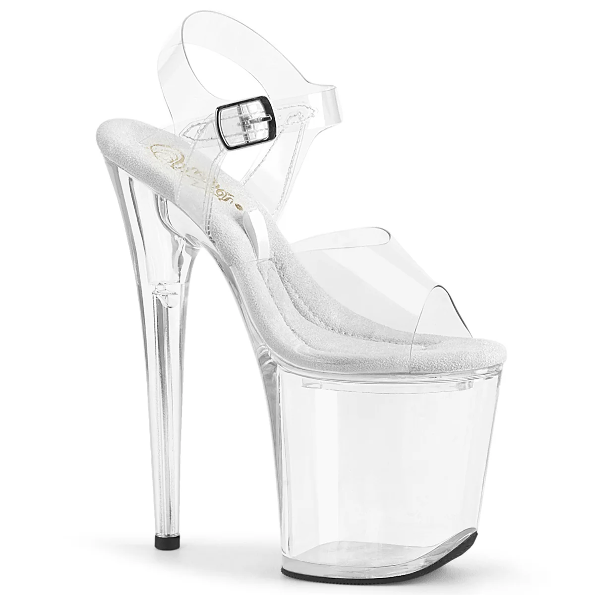 Clear 8 Inch Fetish Pole High Heels -  Pleaser TREASURE-808FLA