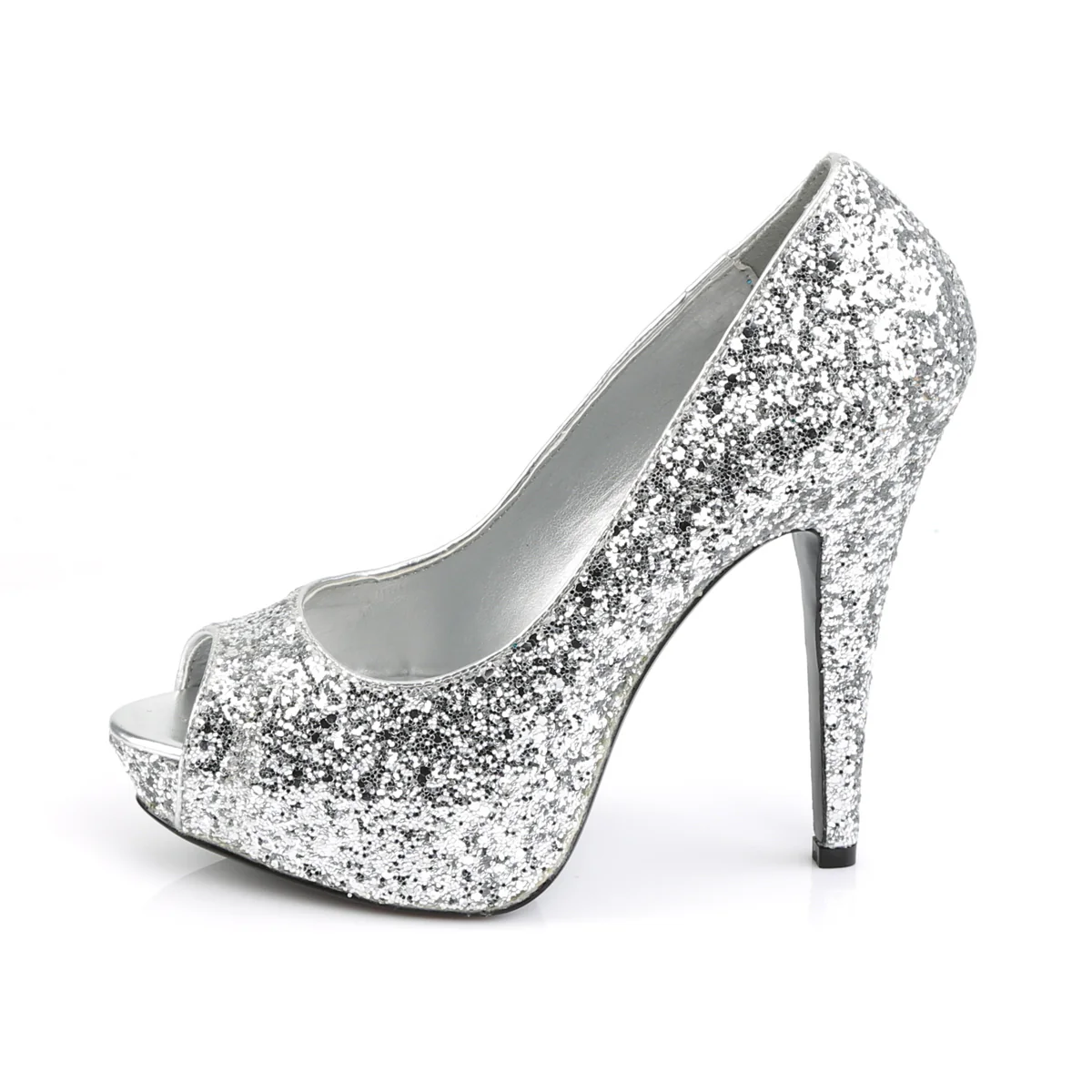 TWINKLE-18G Fabulicious 5 Inch Heel Silver Glitter Sexy Shoe - Image 3