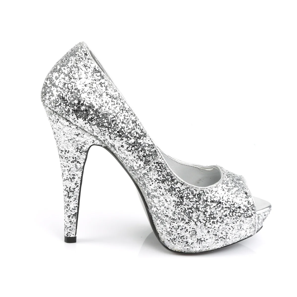 TWINKLE-18G Fabulicious 5 Inch Heel Silver Glitter Sexy Shoe - Image 5