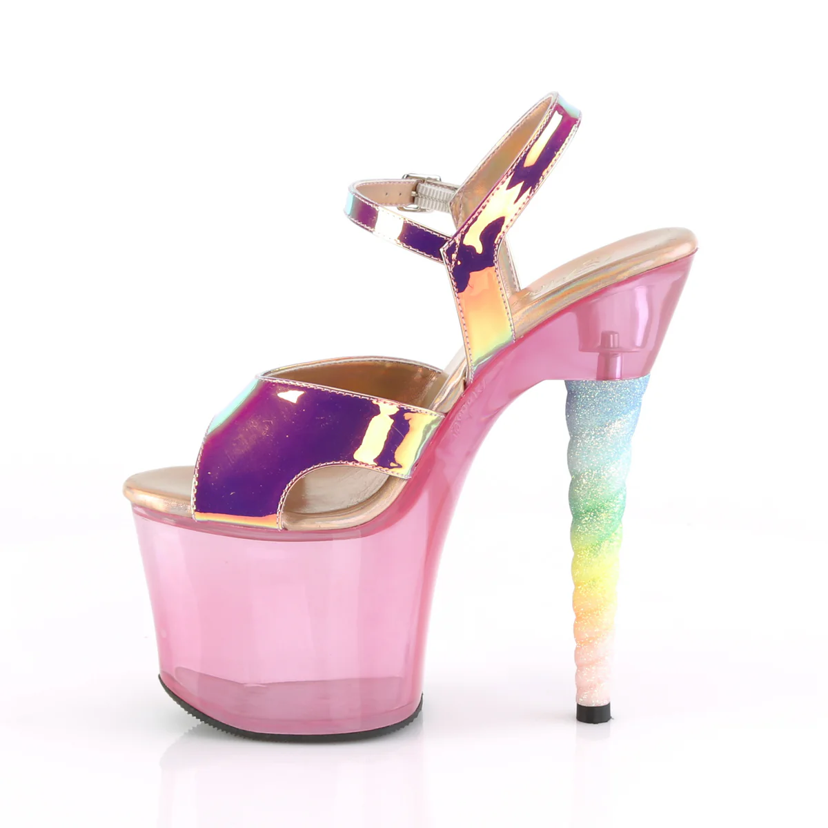 Pink 7 Inch Fetish Pole High Heels -  Pleaser UNICORN-711T - Image 3