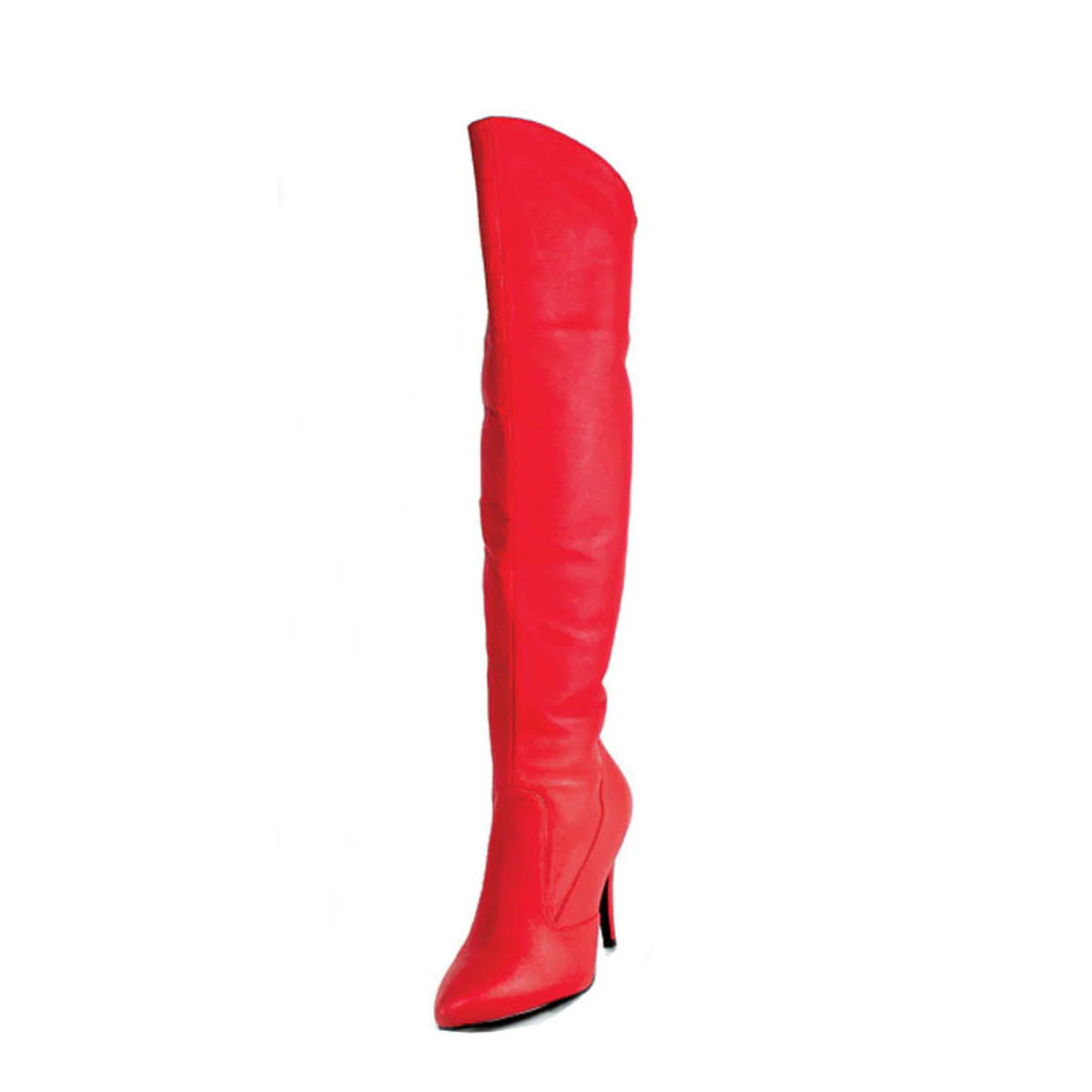 VAN2013 Red Leather Fetish Thigh High Boots