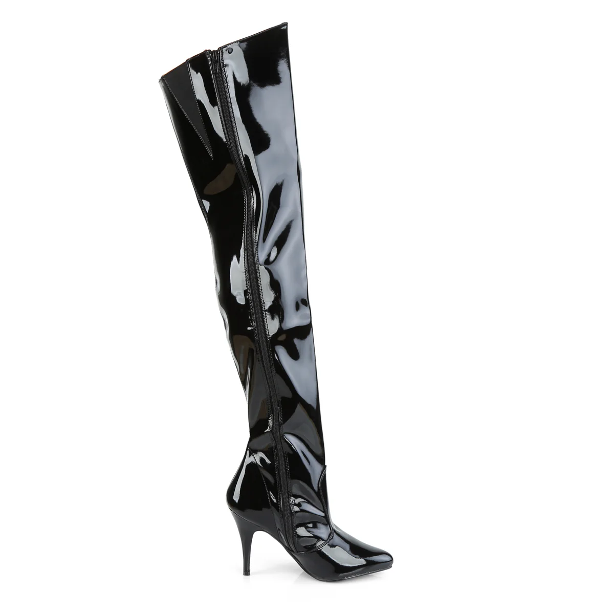 Black 4 Inch Fetish Thigh High Boots -  Pleaser VANITY-3010 - Image 5
