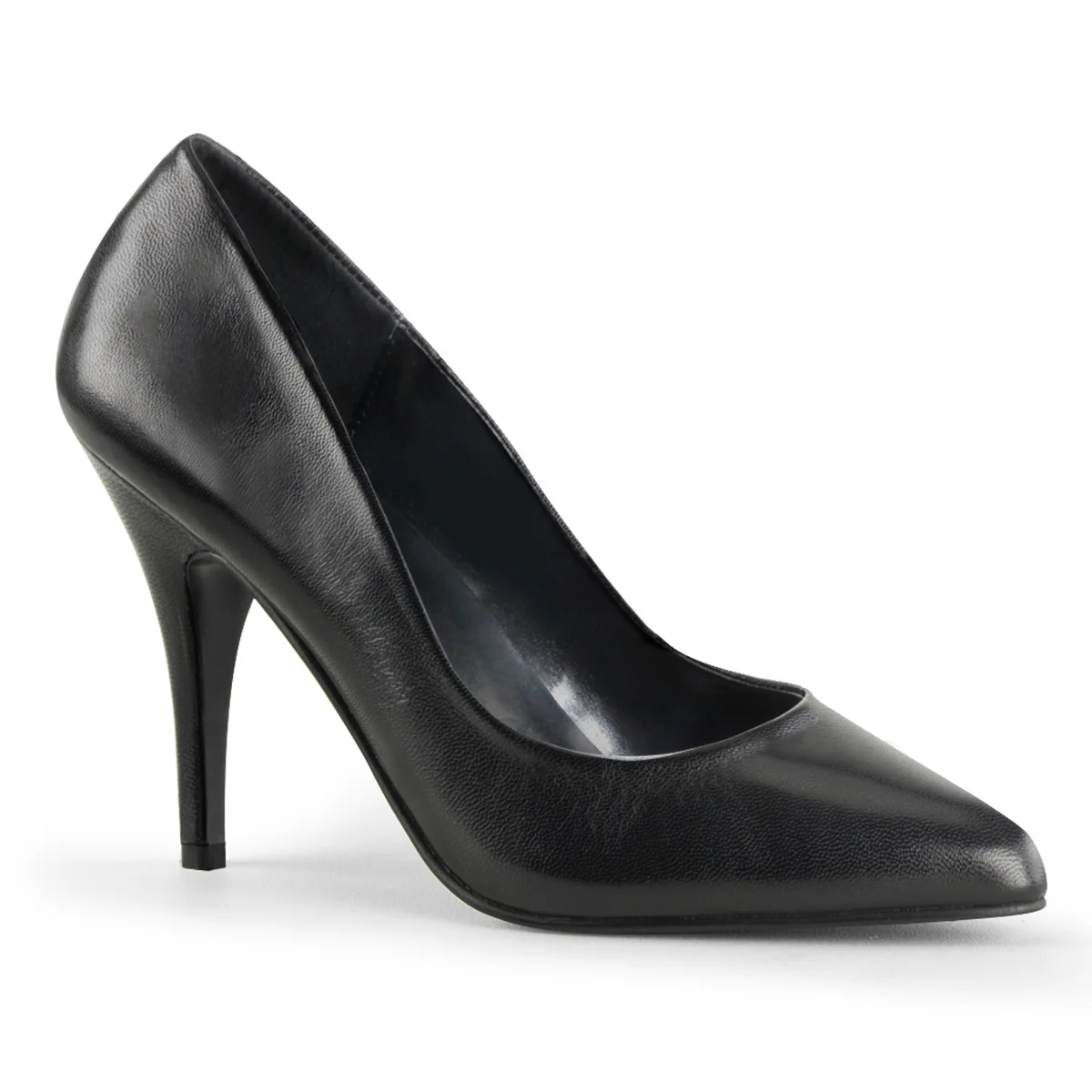 Black Leather 4 Inch Sultry Berdoom Heels - Pleaser VANITY-420 - Image 6