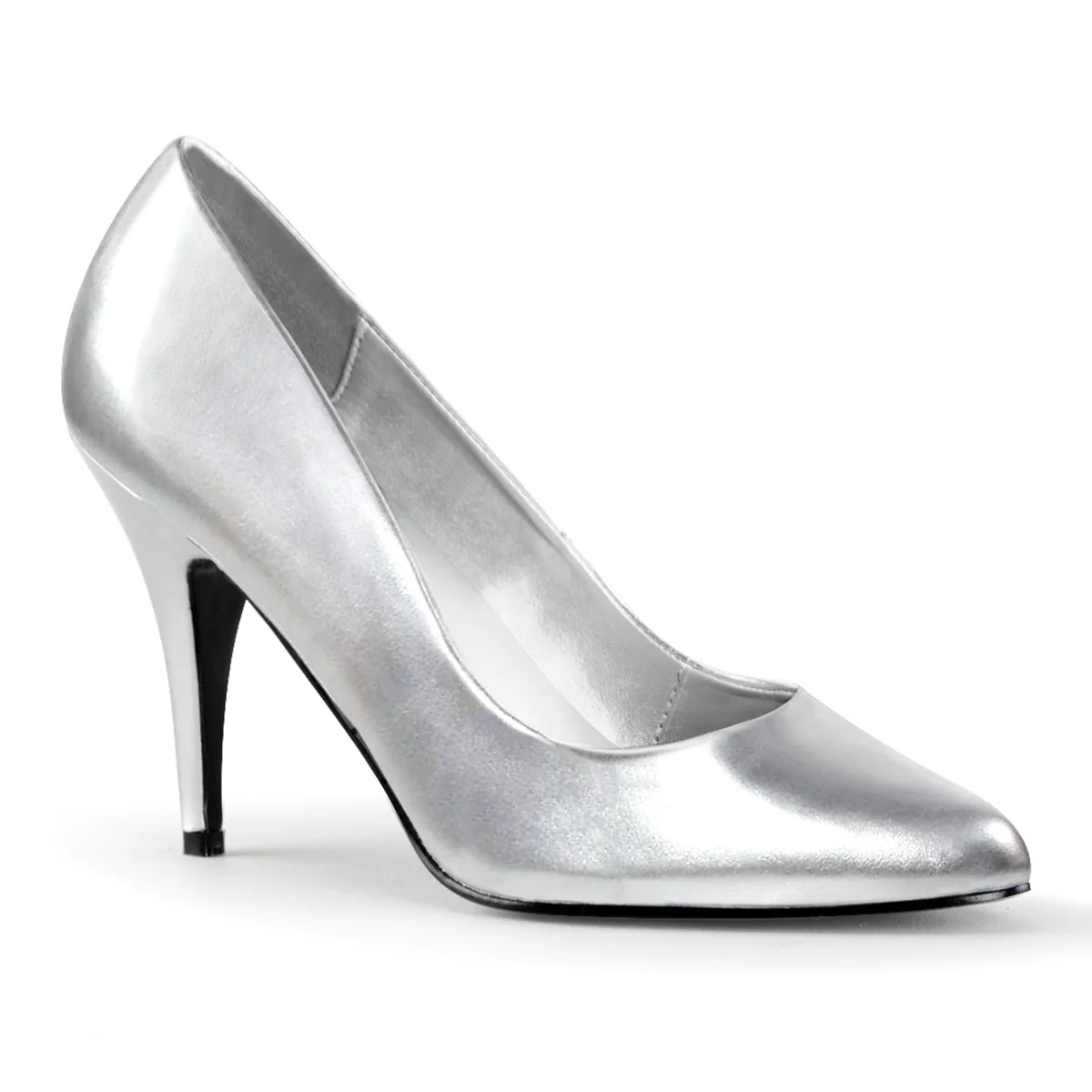 Silver 4 Inch Fetish Berdoom Heels - Pleaser VANITY-420