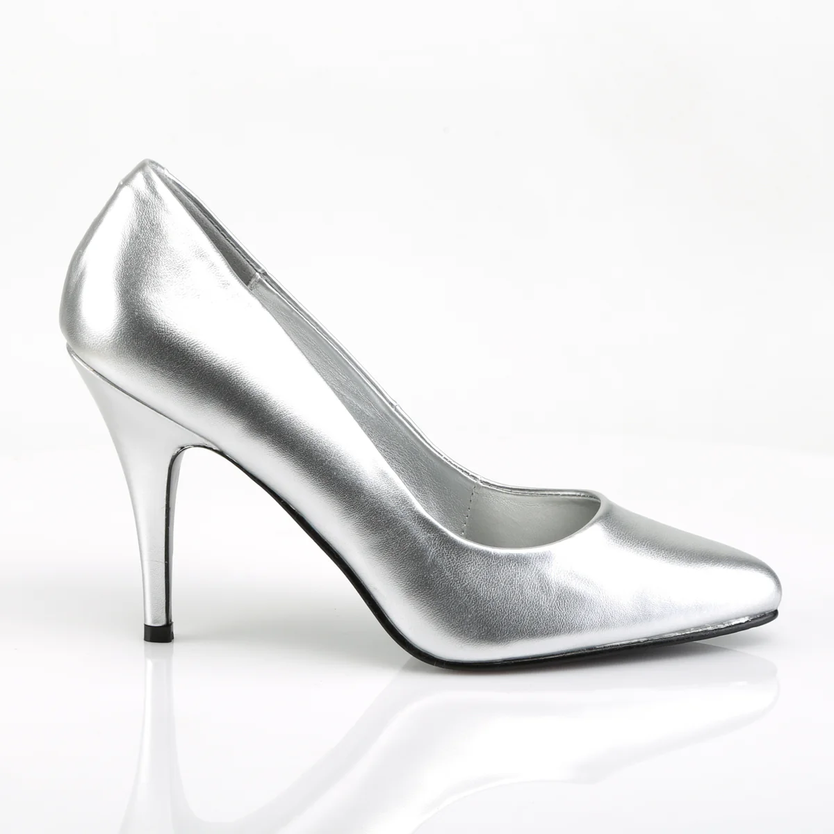 Silver 4 Inch Fetish Berdoom Heels - Pleaser VANITY-420 - Image 5