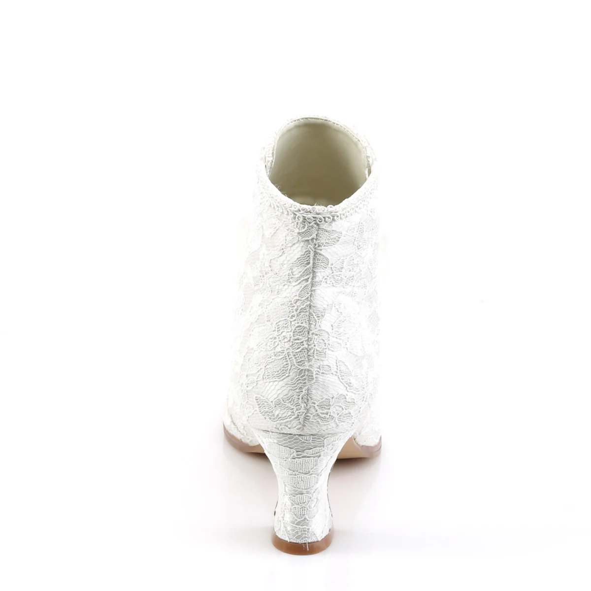 Ivory Satin 2.8 Inch Wedding Boots - Fabulicious VICTORIAN-30 - Image 4