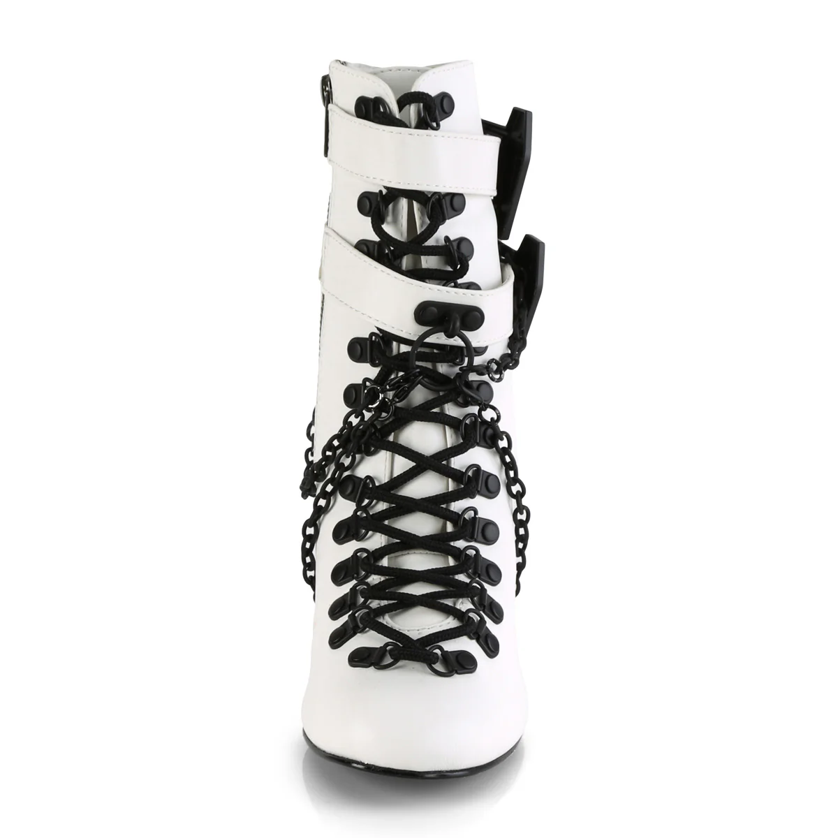 White 3 Inch Alternative Women's Ankle Boots - Demonia Cult VIVIKA-128 - Image 12