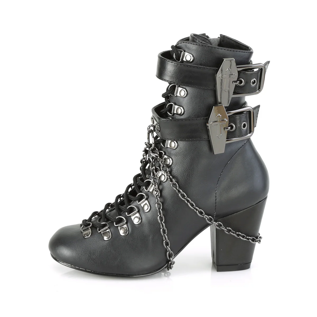 White 3 Inch Alternative Women's Ankle Boots - Demonia Cult VIVIKA-128 - Image 9
