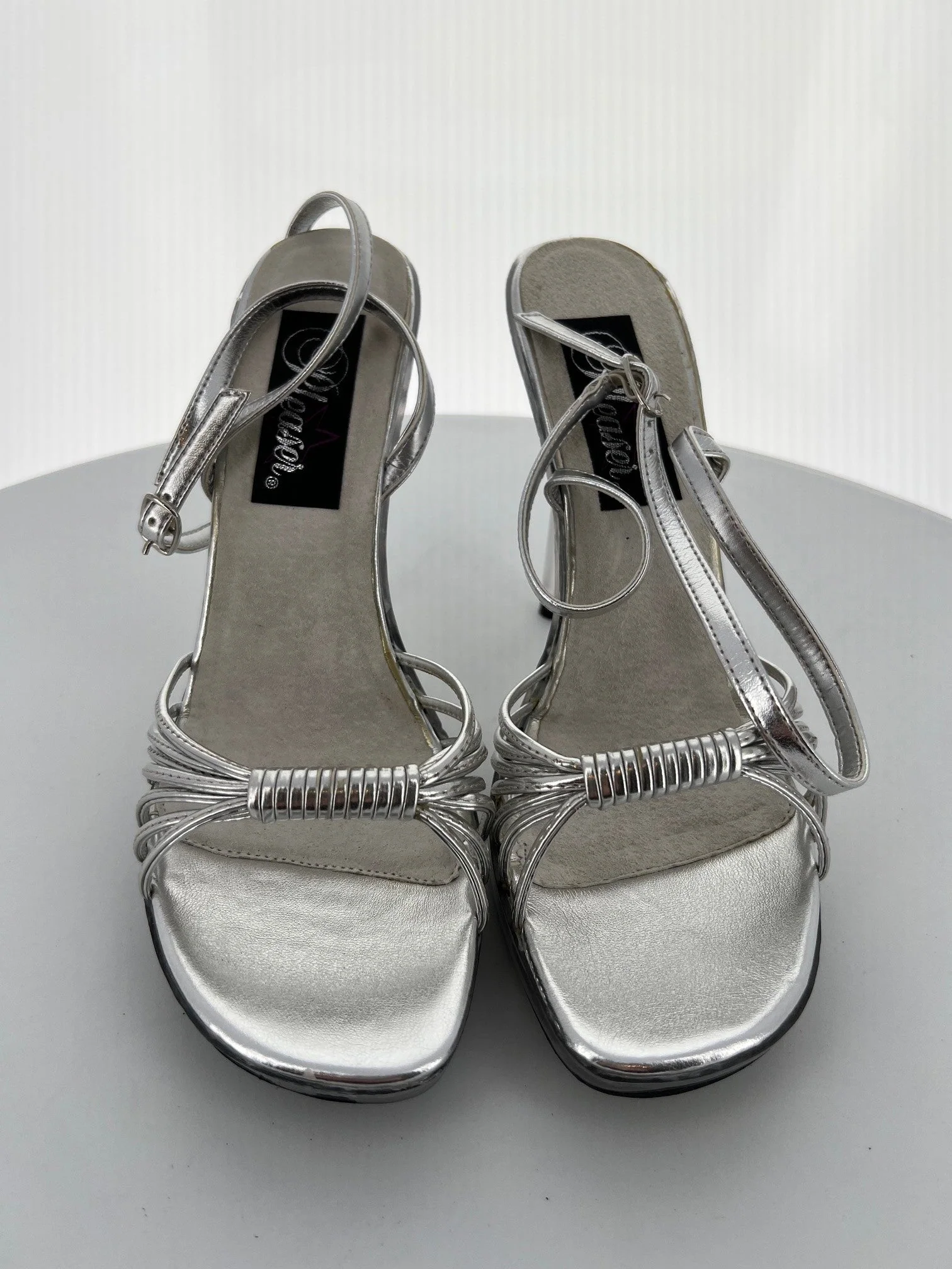 VOGUE-20 Pleaser Silver Strappy Sandals - Image 2