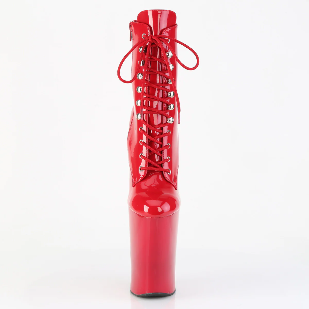 Red 10 Inch Pole Dancer Ankle Boots - Pleaser WORSHIP-1020 - Image 2