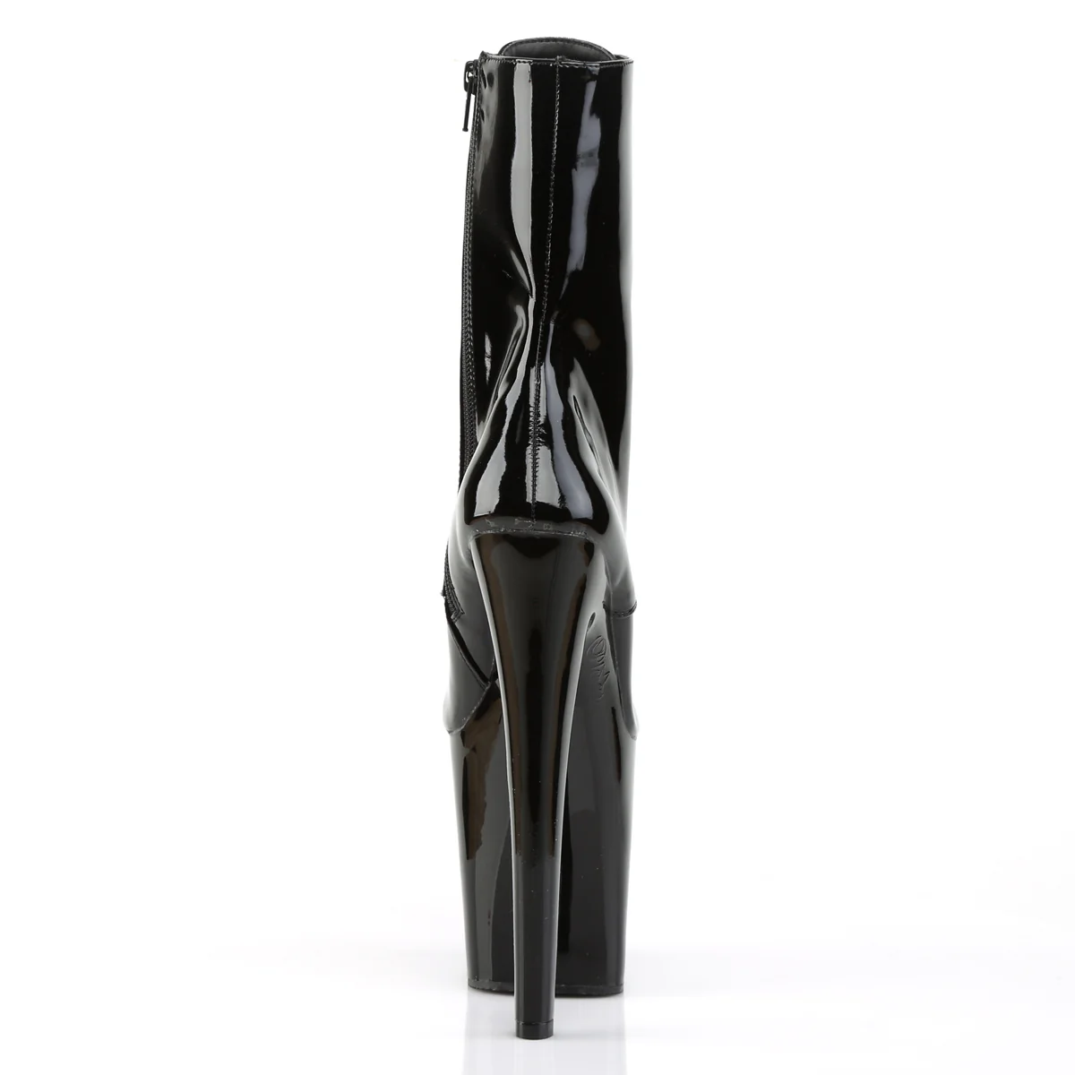 Black 8 Inch Platform Pole Ankle Boots -  Pleaser XTREME-1020 - Image 4