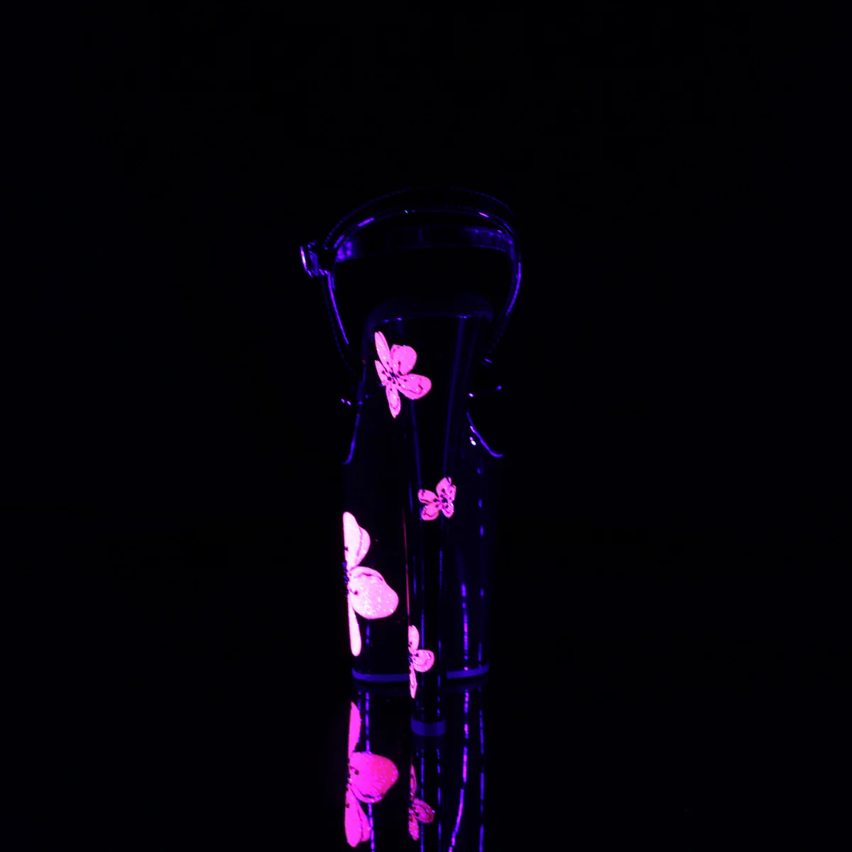 Black Hot Pink 8 Inch Pole Dancer Platform Shoes - Pleaser XTREME-809HB - Image 4