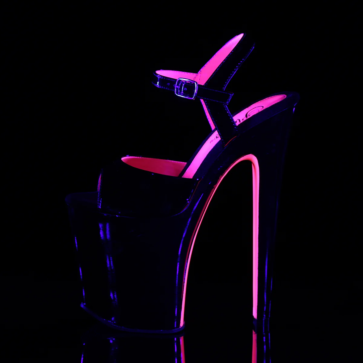 Black 8 Inch Pole Dancer Platform Shoes - Pleaser XTREME-809TT - Image 3
